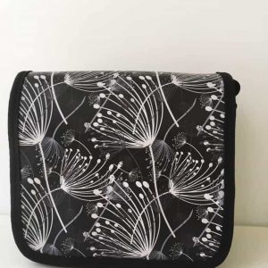 Handtasche mittel - Pusteblumen weiss/schwarz