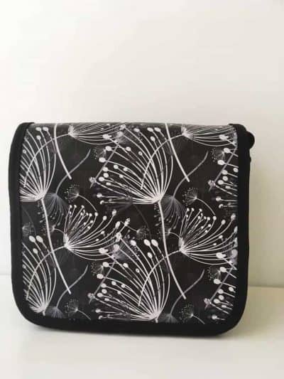 Handtasche mittel - Pusteblumen weiss/schwarz