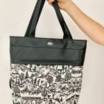Rucksacktasche 4 in 1 – Kunstleder Schweizer Scherenschnitt / Wachstuch