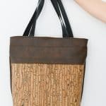 Rucksacktasche 4 in 1 – Kunstleder Kork Mammut Braun