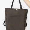 Rucksacktasche 4 in 1 – Kunstleder dunkelbraun/ Wachstuch