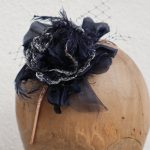 Fascinator Dunkelblau/ Silber
