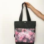 Rucksacktasche 4 in 1 – Kunstleder Blumen pink/Zebra