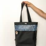 Rucksacktasche 4 in 1 – Kunstleder Ornament blau