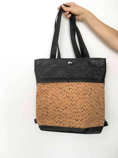 Rucksacktasche 4 in 1 – Kunstleder Kork bunt