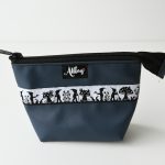 Etui klein Scherenschnitt Webband dunkelblau