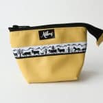 Etui klein Scherenschnitt Webband gelb