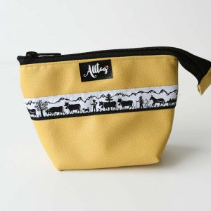 Etui klein Scherenschnitt Webband gelb