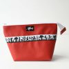 Etui gross Scherenschnitt Webband rot