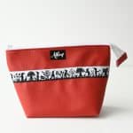 Etui gross Scherenschnitt Webband rot
