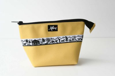 Etui gross Scherenschnitt Webband gelb