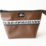 Etui gross Scherenschnitt Webband rostbraun