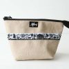 Etui gross Scherenschnitt Webband beige Vintage