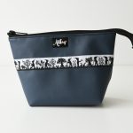 Etui gross Scherenschnitt Webband dunkelblau