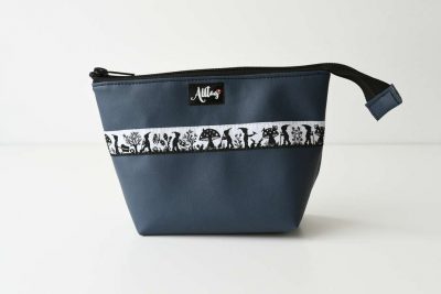 Etui gross Scherenschnitt Webband dunkelblau