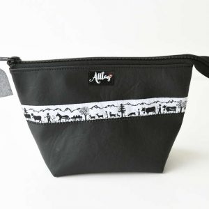 Etui gross Scherenschnitt Webband schwarz Vintage