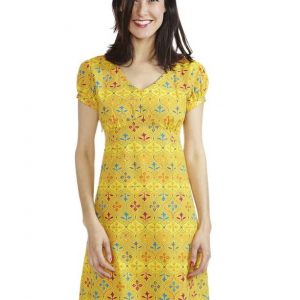 MOSAICO II-Kleid mit leichten Puffärmel