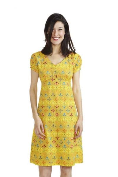 MOSAICO II-Kleid mit leichten Puffärmel