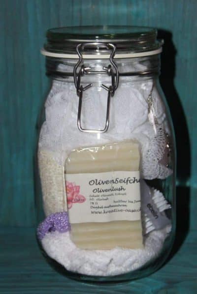 Welnessglas (Olivelush Seifchen)
