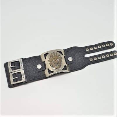 Herrenlederarmband mit Plaquette