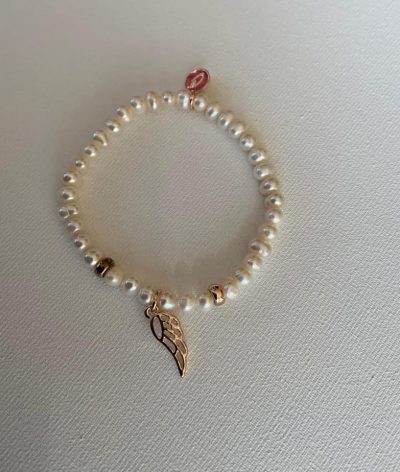 Armband Süsswasserzuchtperlen mit Feder