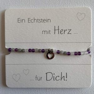 Armband Amethyst mit Herz
