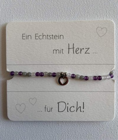 Armband Amethyst mit Herz
