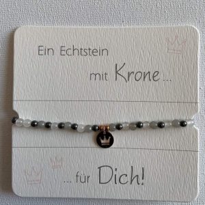 Armband Hämatit mit Krone