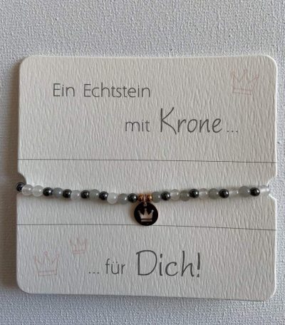 Armband Hämatit mit Krone