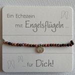 Armband Rhodonit mit Engelsflügel