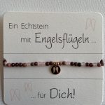 Armband Granat mit Engelsflügel