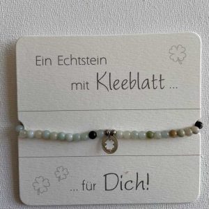 Armband Buntfeldspat mit Kleeblatt