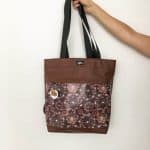 Rucksacktasche 4 in 1 – Kunstleder Pusteblumenfeuerwerk braun