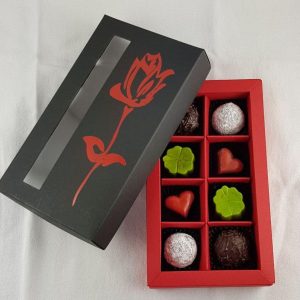 Praline Rosenschachtel schwarz à 8 Stk