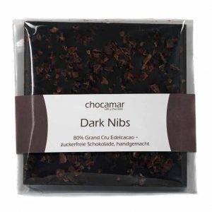 Dark Nibs zuckerfreie Schokolade, 60g