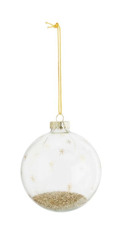 Weihnachtsschmuck Goldkugel mit Glitzer