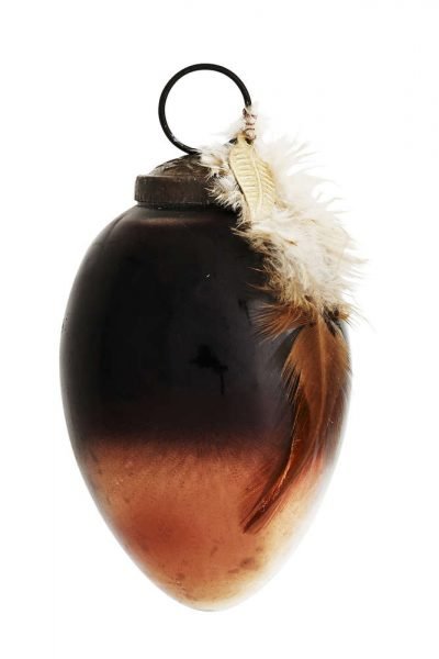 Glasei Schwarz/Kupfer mit Feder klein