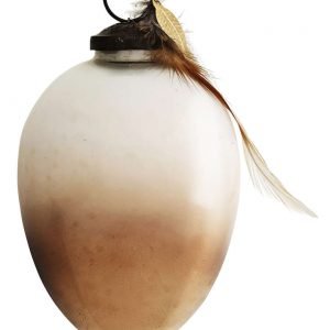 Glasei Weiss/Kupfer mit Feder