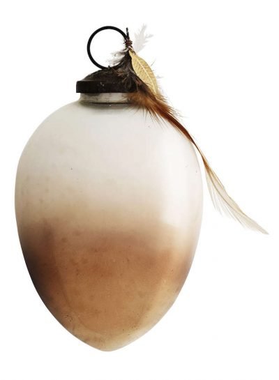 Glasei Weiss/Kupfer mit Feder