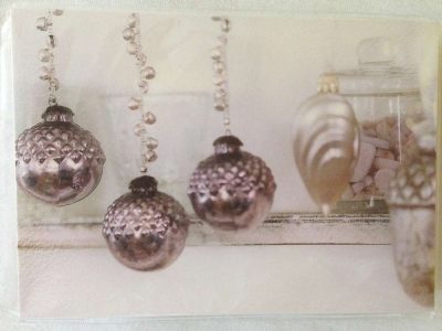 Weihnachtskarte Lila  Kugeln