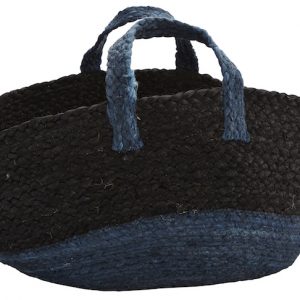 Korbtasche Blau/Schwarz