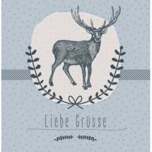 Postkarte LIEBE GRÜSSE vom Hirsch