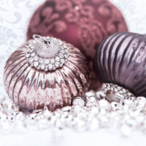 Weihnachtskarte Rote Kugeln