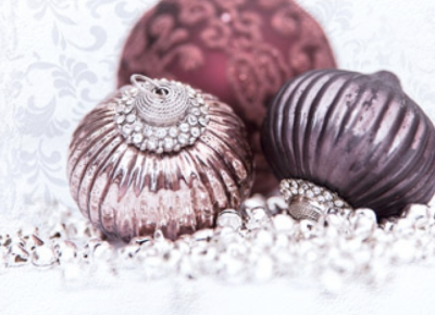 Weihnachtskarte Rote Kugeln
