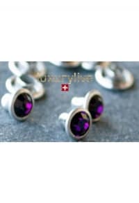 Strass Nieten si Amethyst 40Stk mit Rückteil