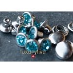 Strass Nieten si Aquamarine 3mm 40Stk. mit Rückteil