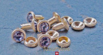 Strass Nieten go lt Sapphire 4mm, mit Rückteil, 20Stk