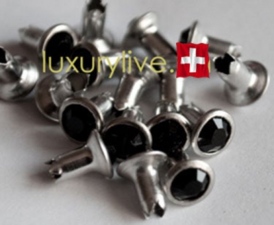 Strass Nieten si Jet 4mm 20Stk. mit Rückteil