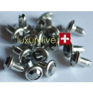 Strass Nieten si Jet Hematite 20Stk 4mm, mit Rückteil