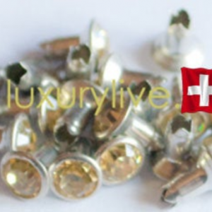 Strass Nieten si Jonquil 4mm, 20Stk mit Rückteil